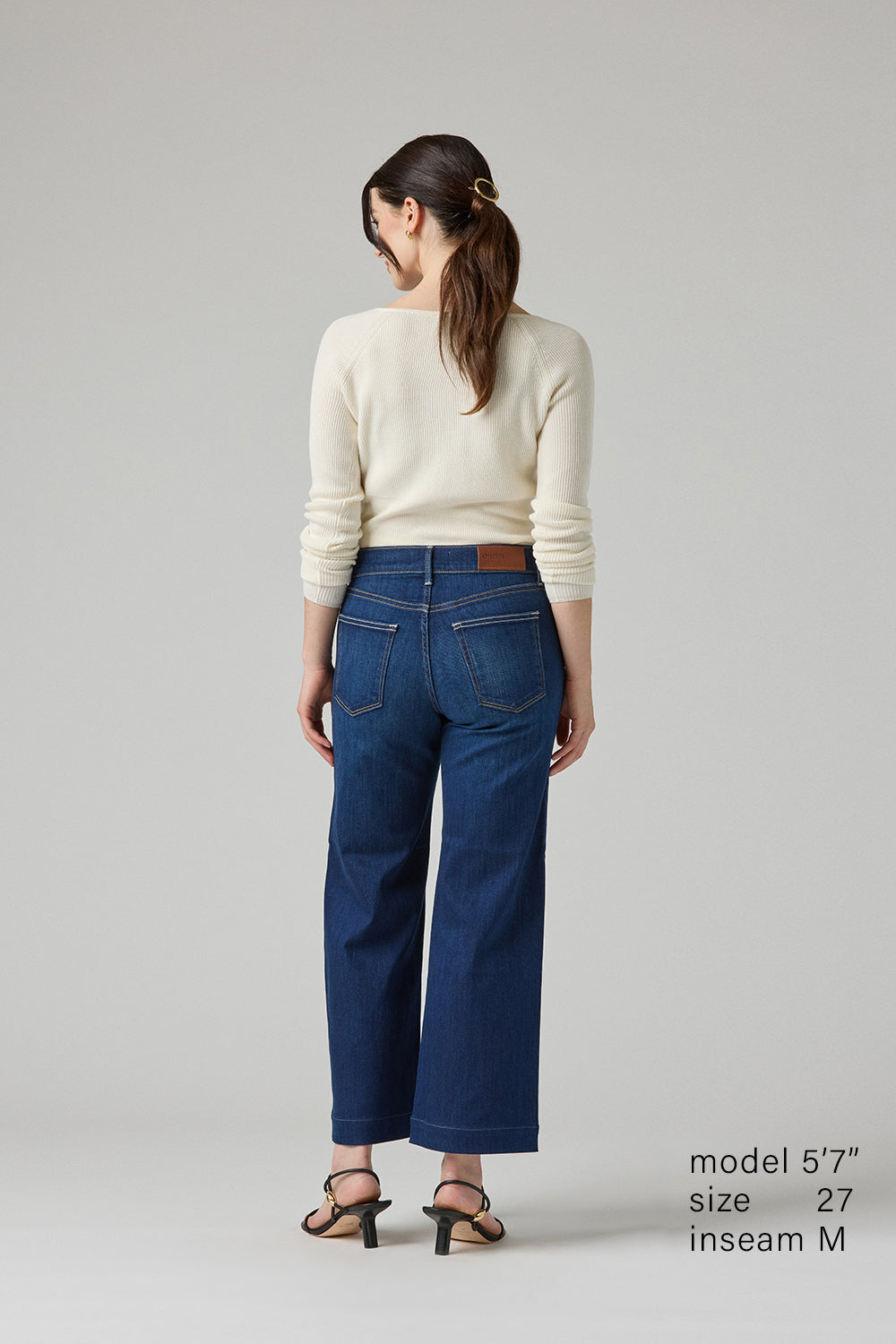 The Malibu Wide Denim Cropped  |  Deep Sapphire