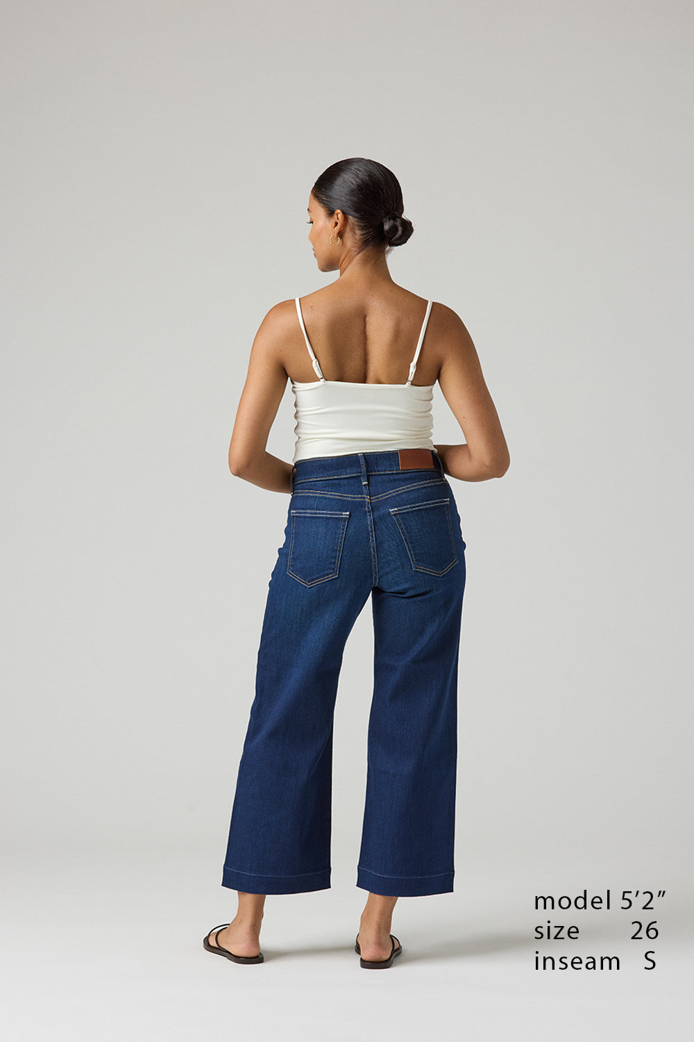 The Malibu Wide Denim Cropped  |  Deep Sapphire