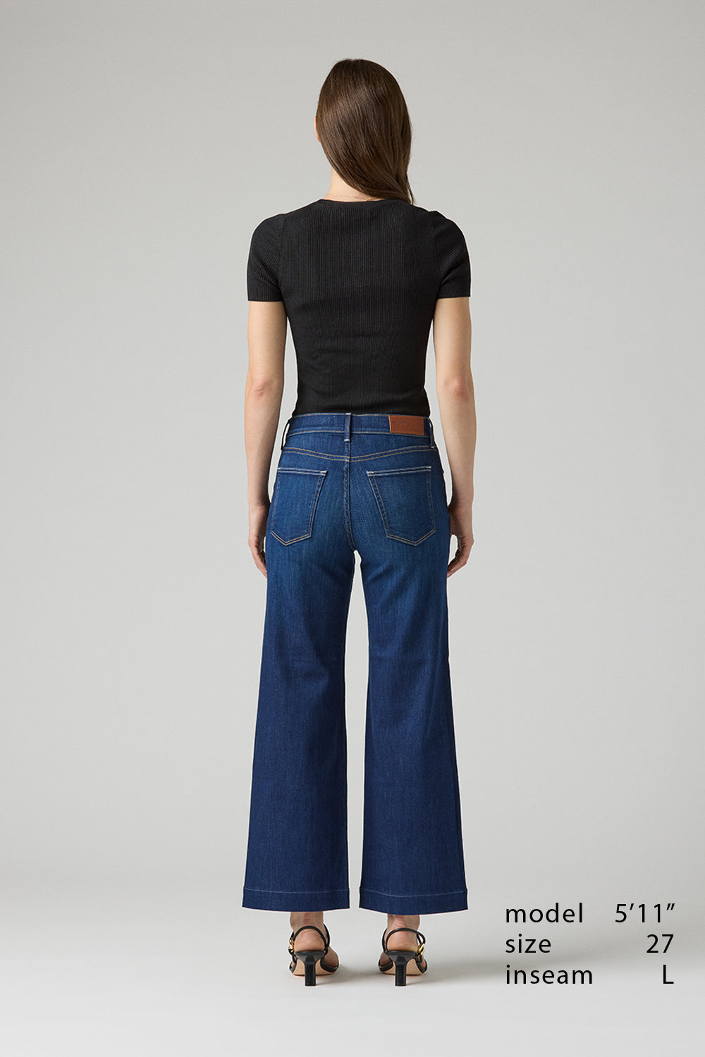 The Malibu Wide Denim Cropped  |  Deep Sapphire