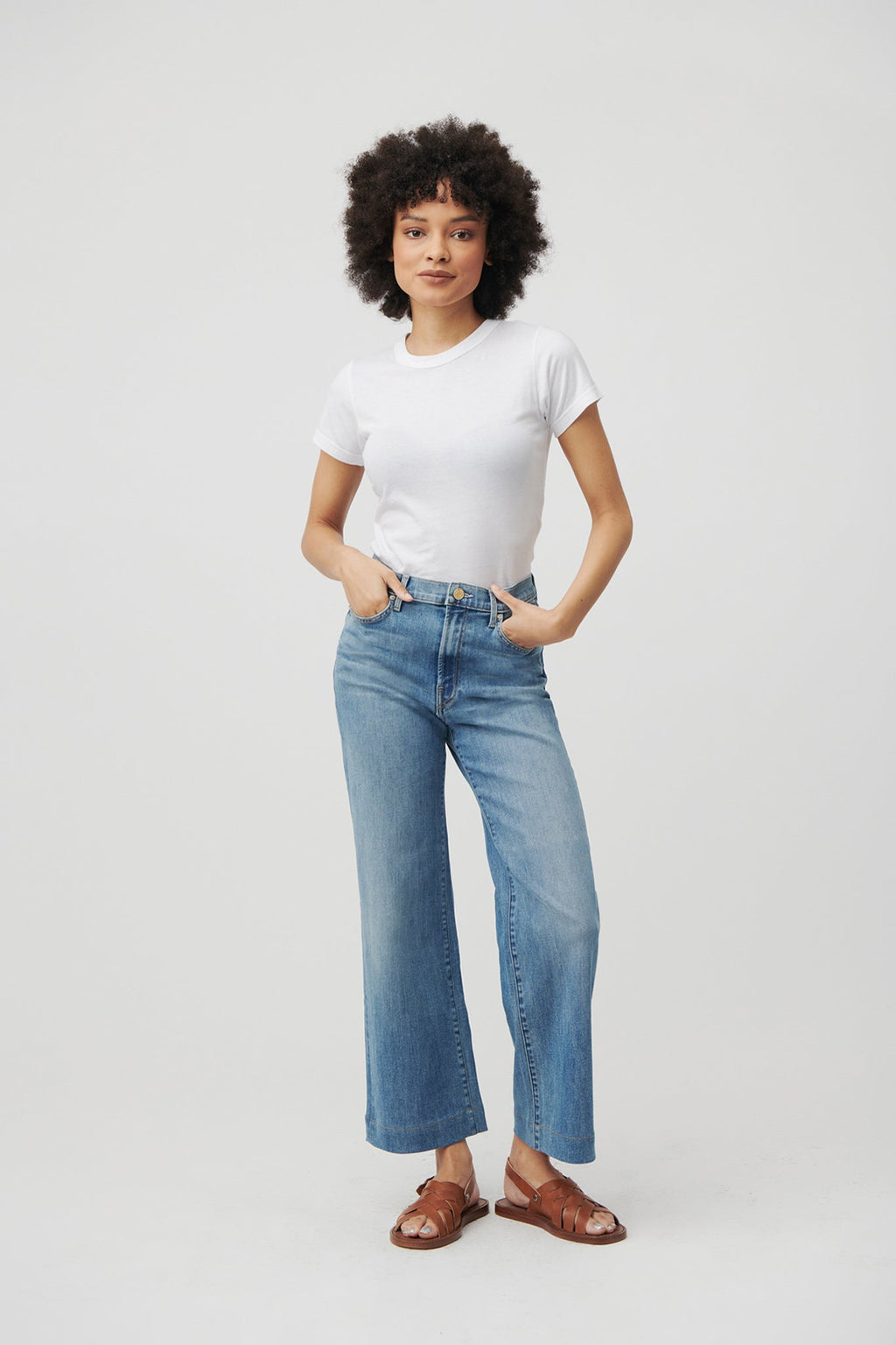 The Malibu Wide Denim Cropped  |  Sun-Kissed