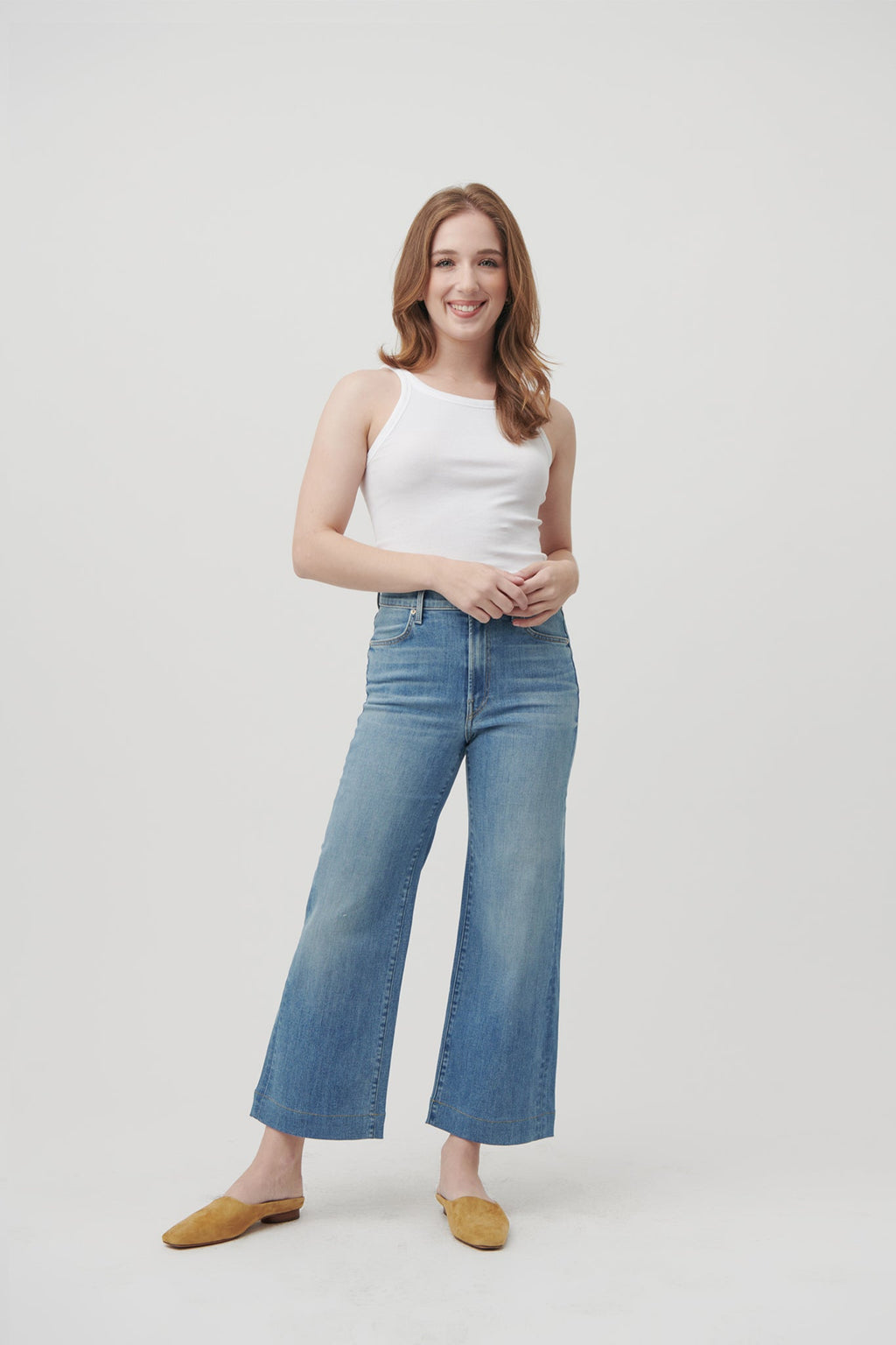 The Malibu Wide Denim Cropped  |  Sun-Kissed