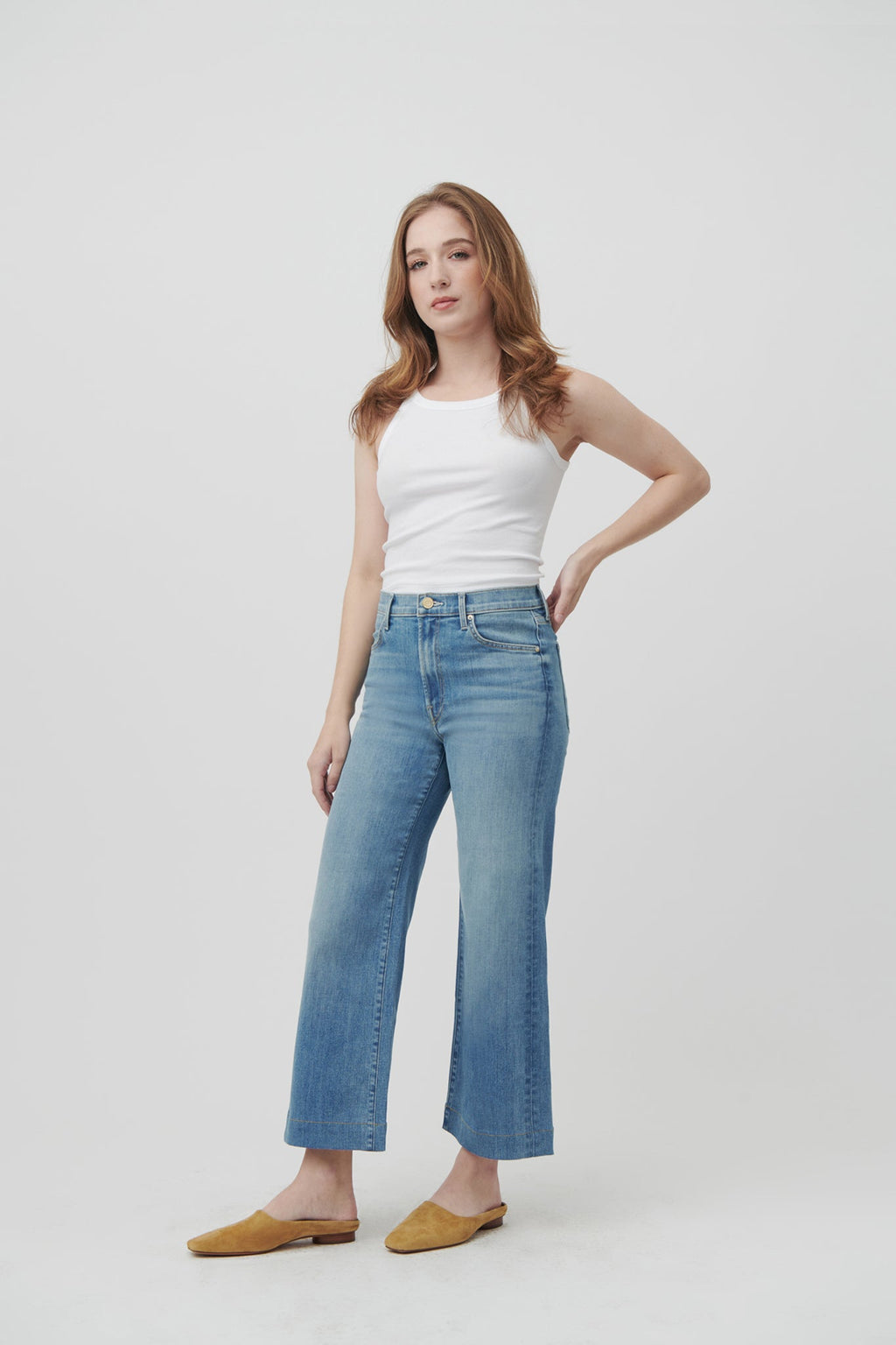 The Malibu Wide Denim Cropped  |  Sun-Kissed