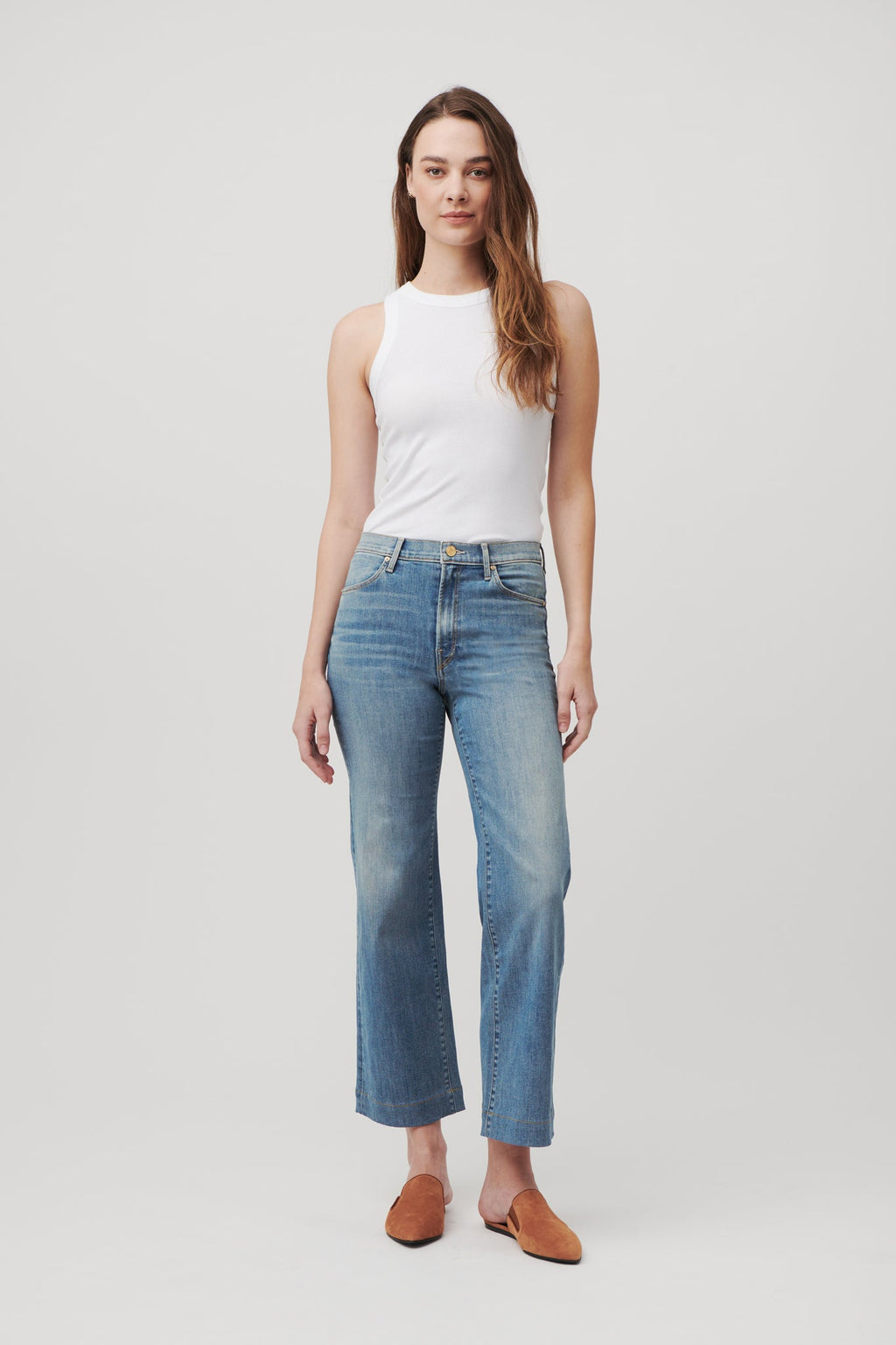 The Malibu Wide Denim Cropped  |  Sun-Kissed
