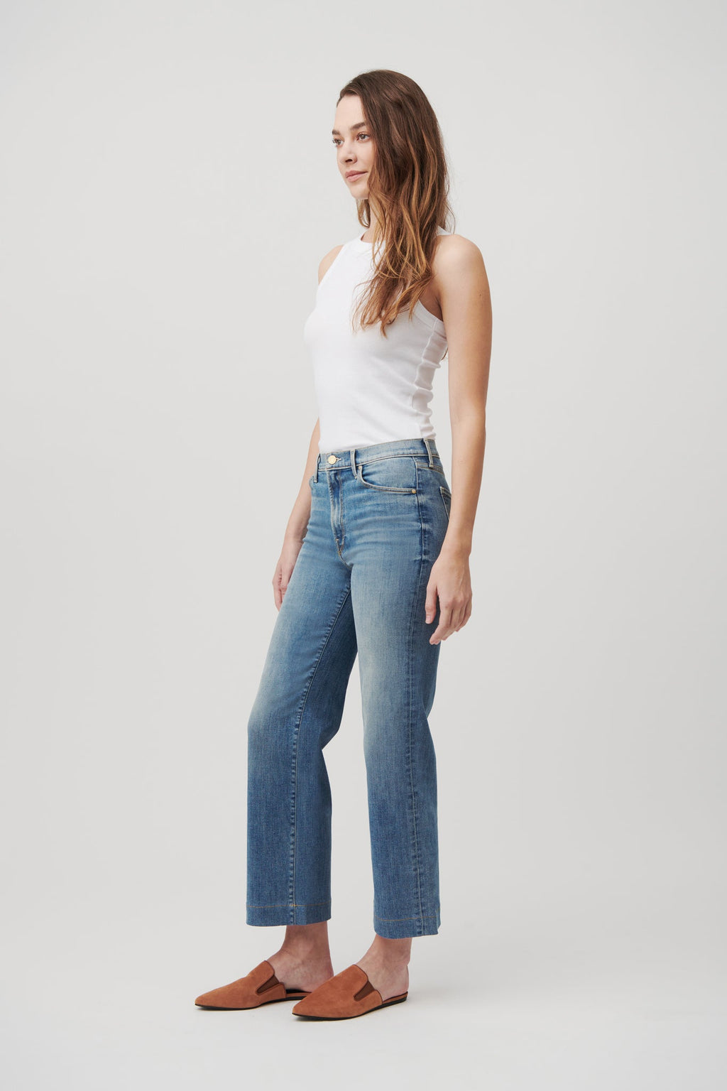 The Malibu Wide Denim Cropped  |  Sun-Kissed