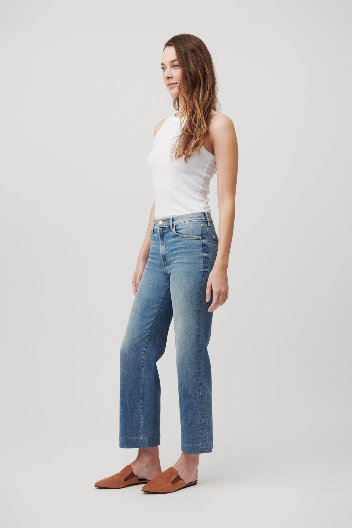 The Malibu Wide Denim Cropped  |  Sun-Kissed