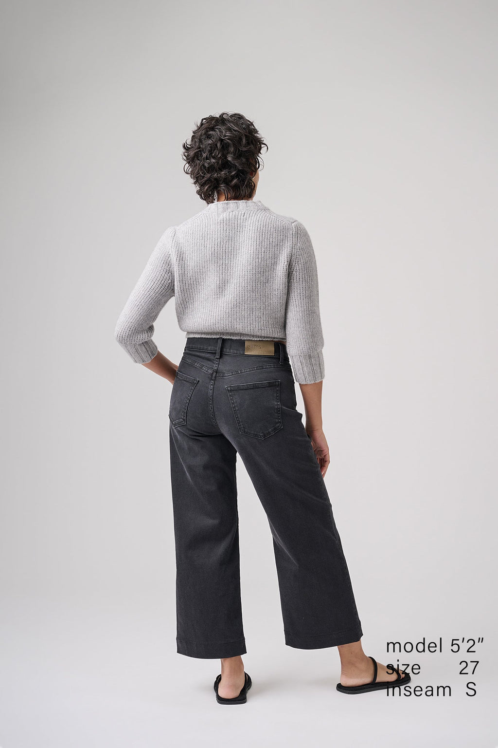 The Malibu Wide Denim Cropped  |  Black Diamond
