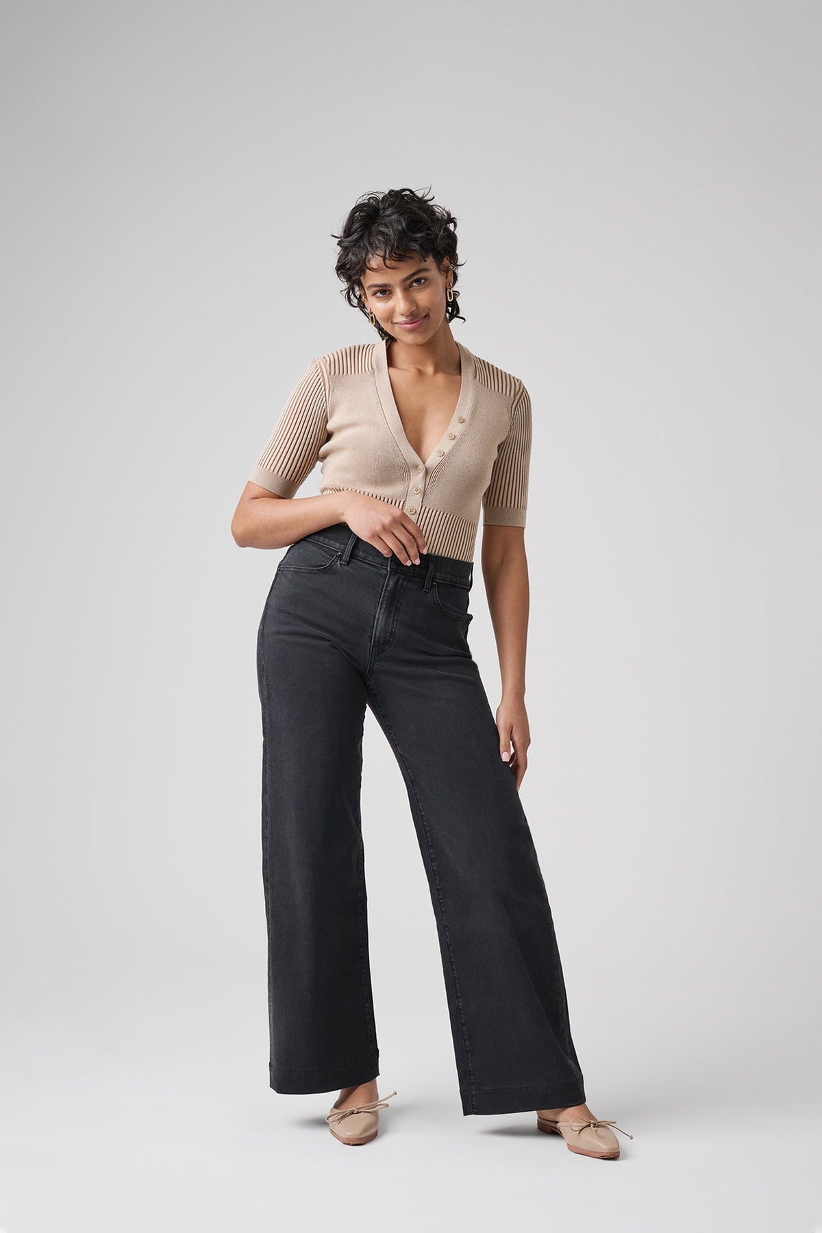 The Malibu Wide Denim  |  Black Diamond