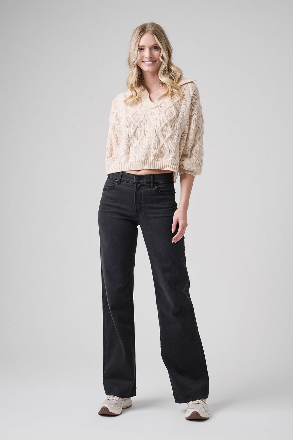 The Malibu Wide Denim  |  Black Diamond