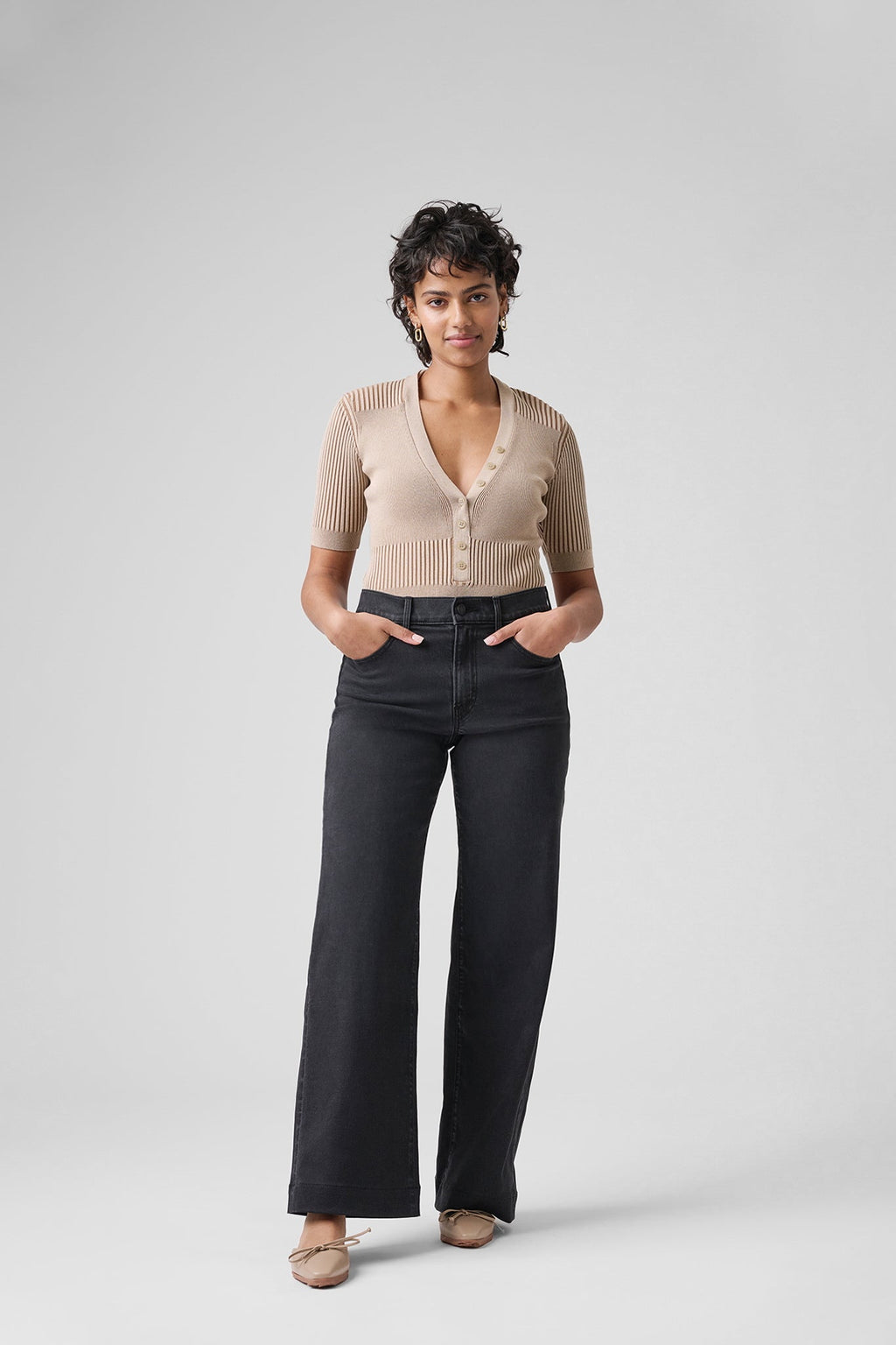 The Malibu Wide Denim  |  Black Diamond
