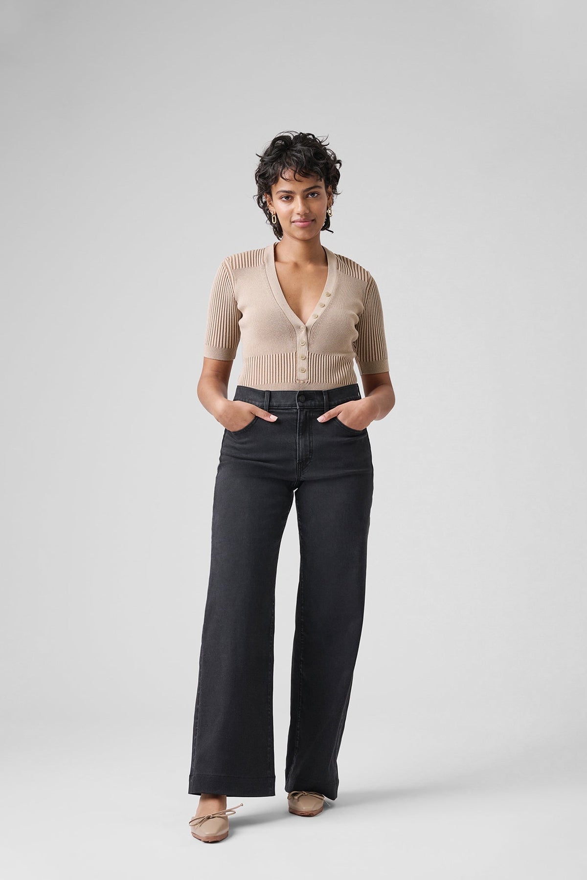 The Malibu Wide Denim  |  Black Diamond