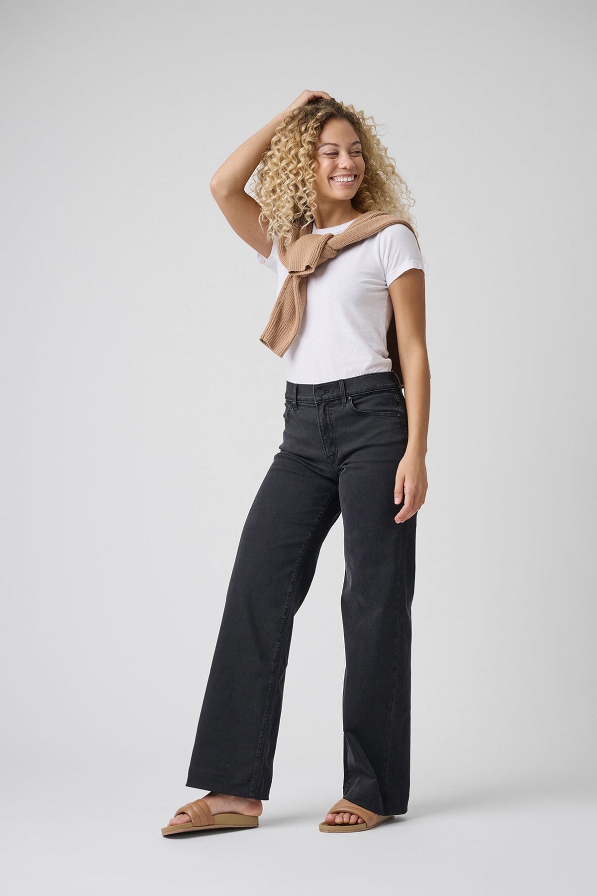 The Malibu Wide Denim  |  Black Diamond
