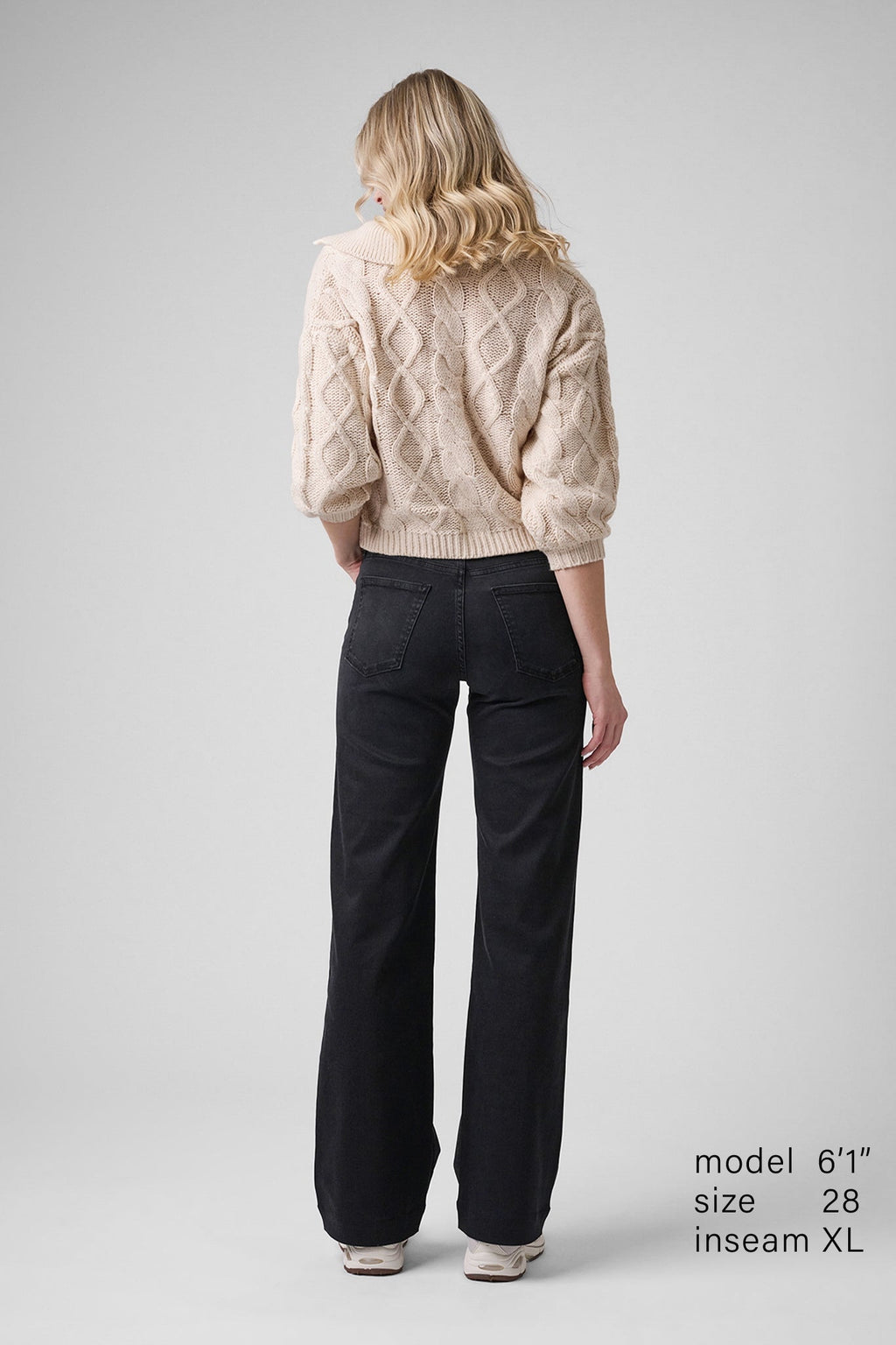 The Malibu Wide Denim  |  Black Diamond