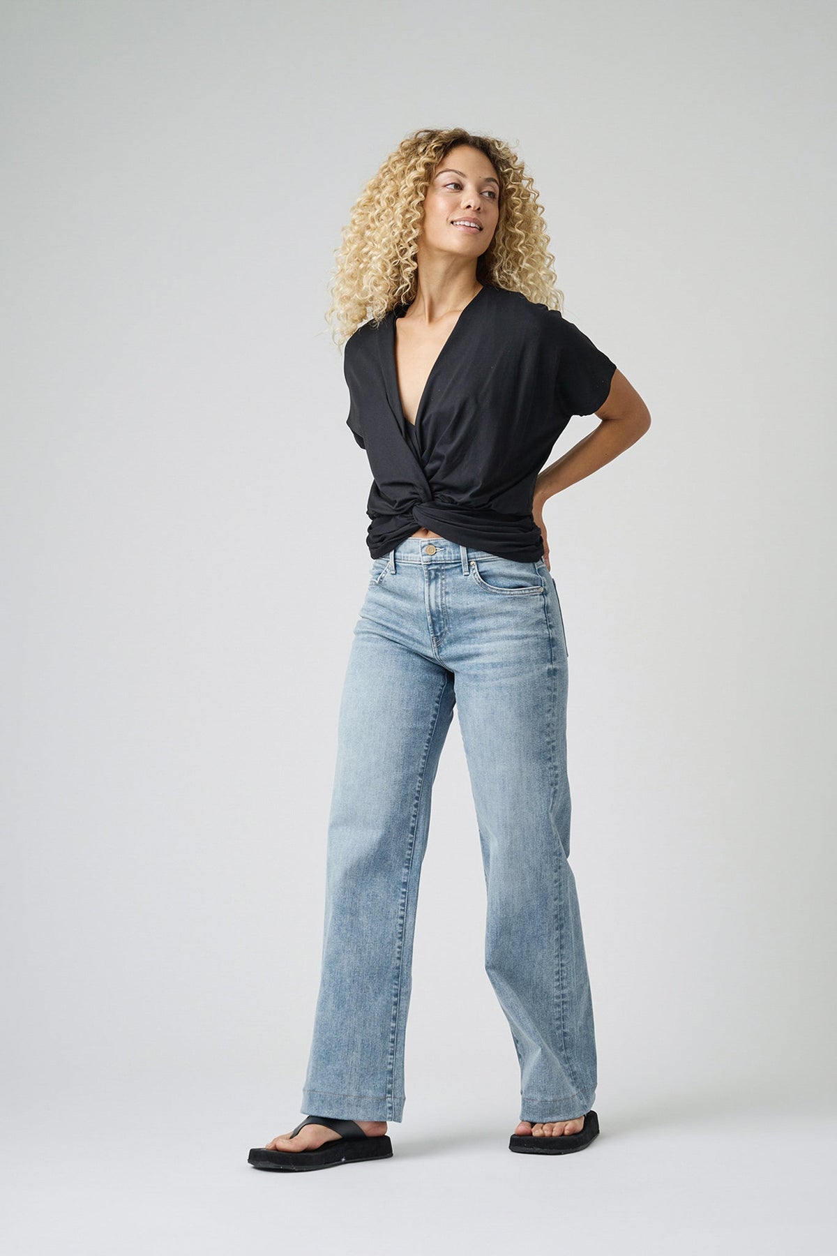 The Malibu Wide Denim  |  Pebble