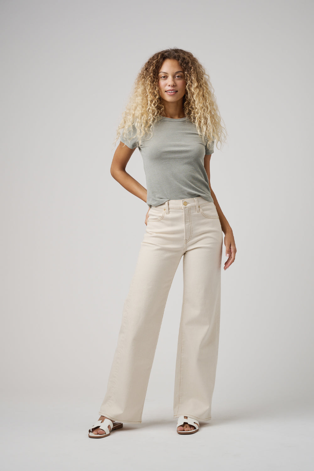 The Malibu Wide Denim  |  White Sand