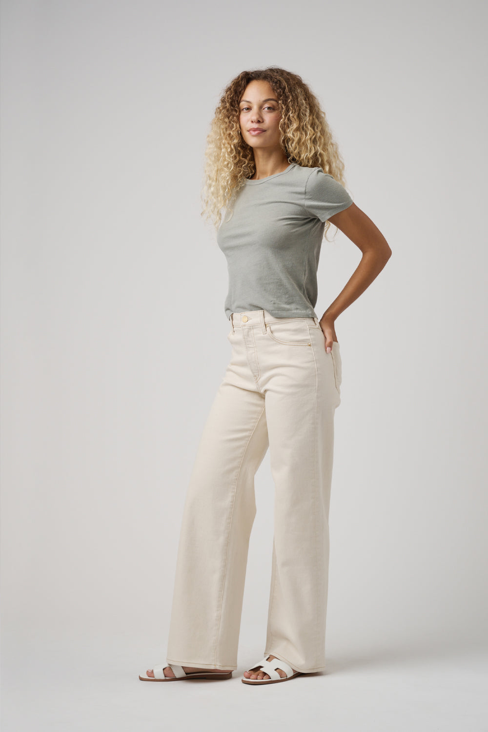 The Malibu Wide Denim  |  White Sand