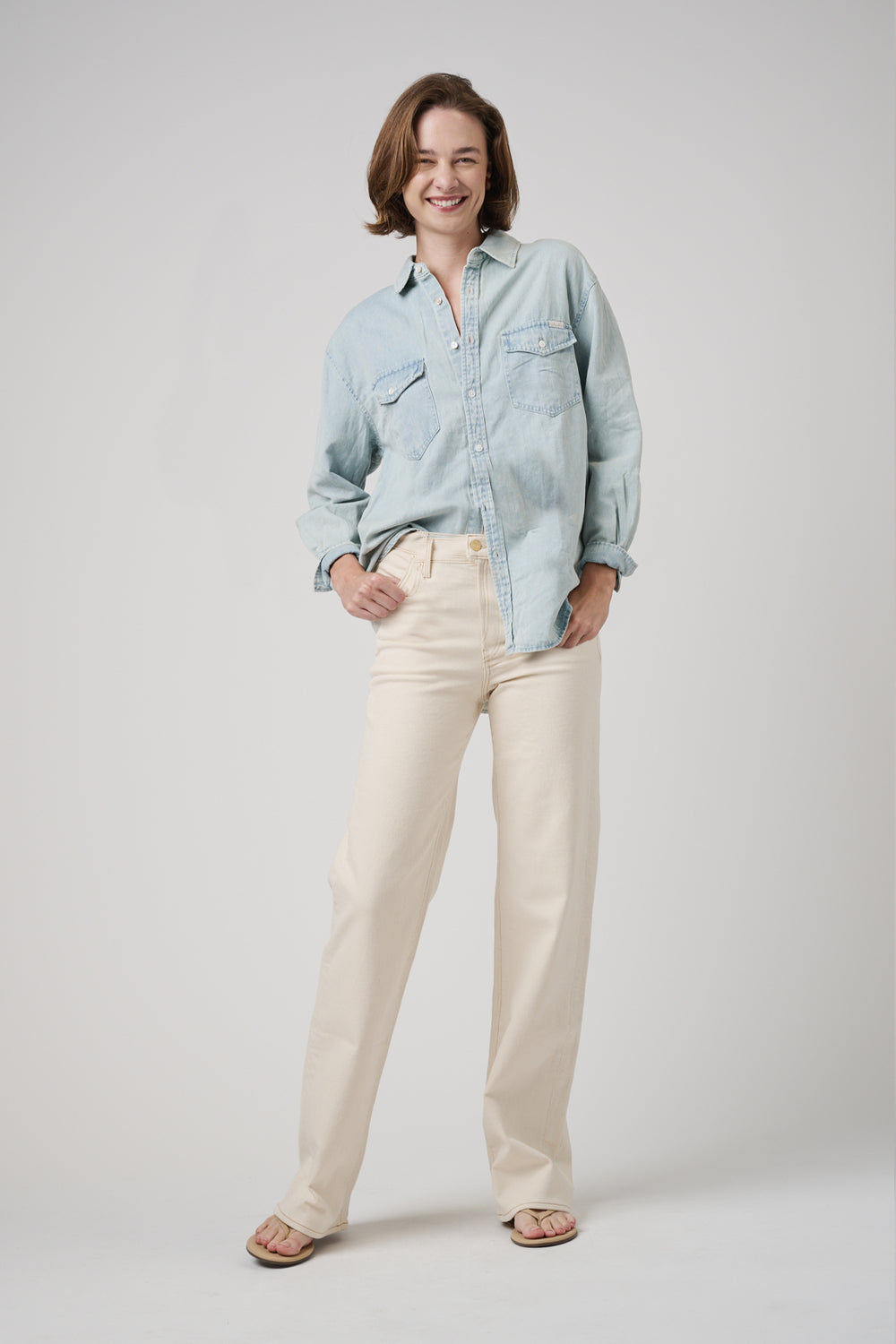 The Malibu Wide Denim  |  White Sand