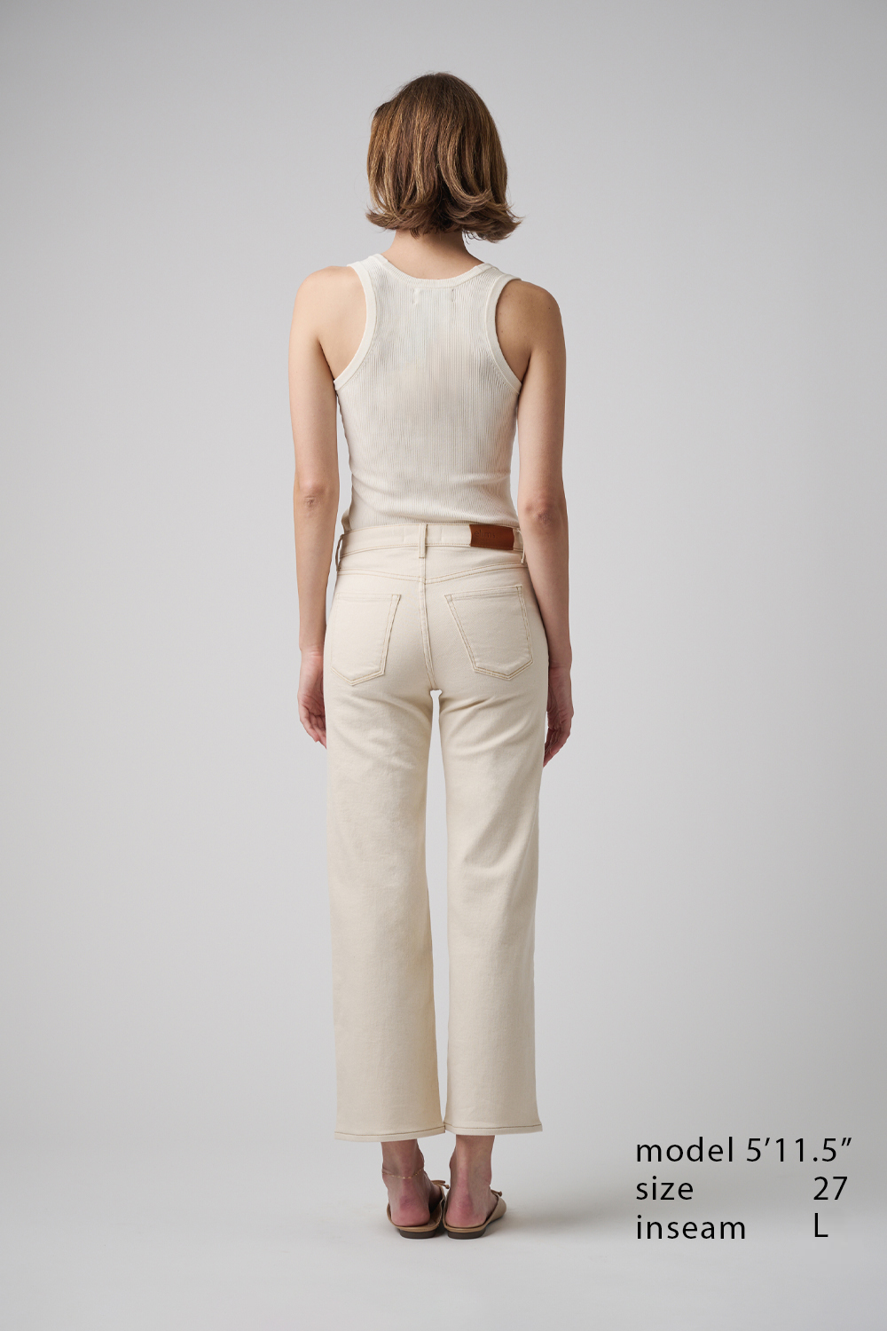 The Malibu Wide Denim Cropped  | White Sand