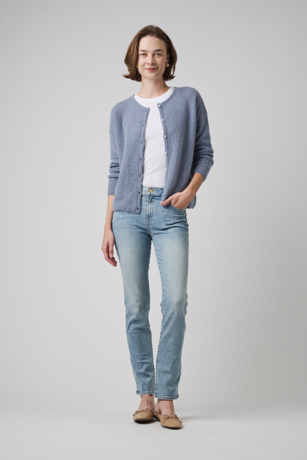 The Melrose Slim Straight Denim  |  Pebble