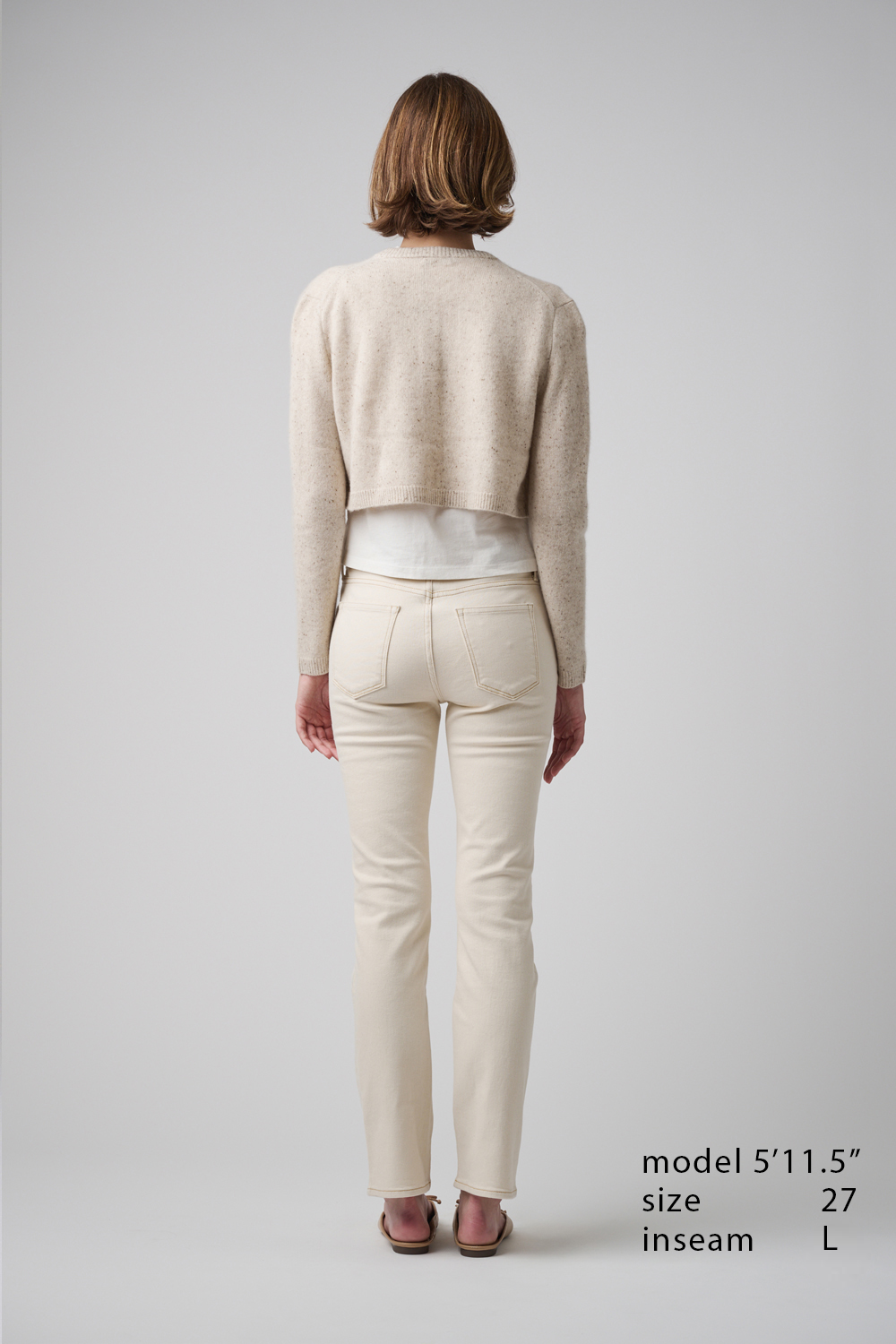 The Melrose Slim Straight Denim  |  White Sand
