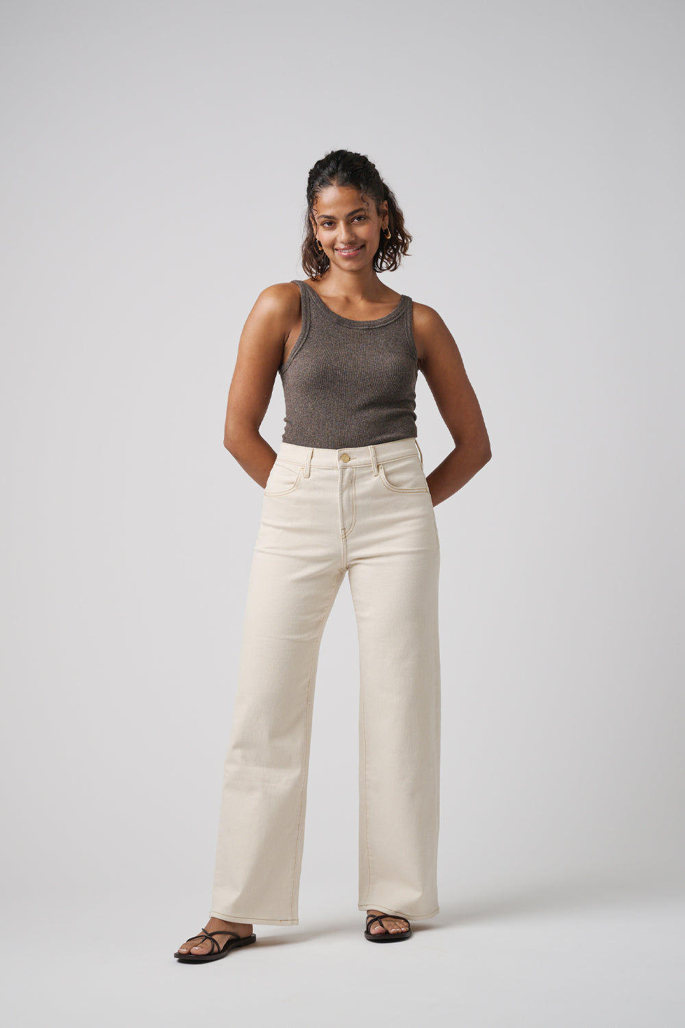 The Malibu Wide Denim  |  White Sand