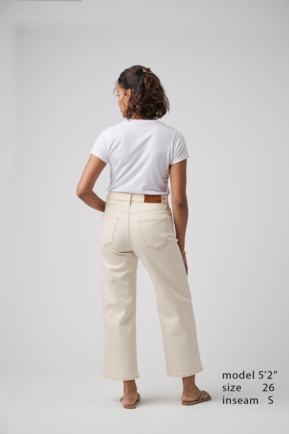 The Malibu Wide Denim Cropped  | White Sand